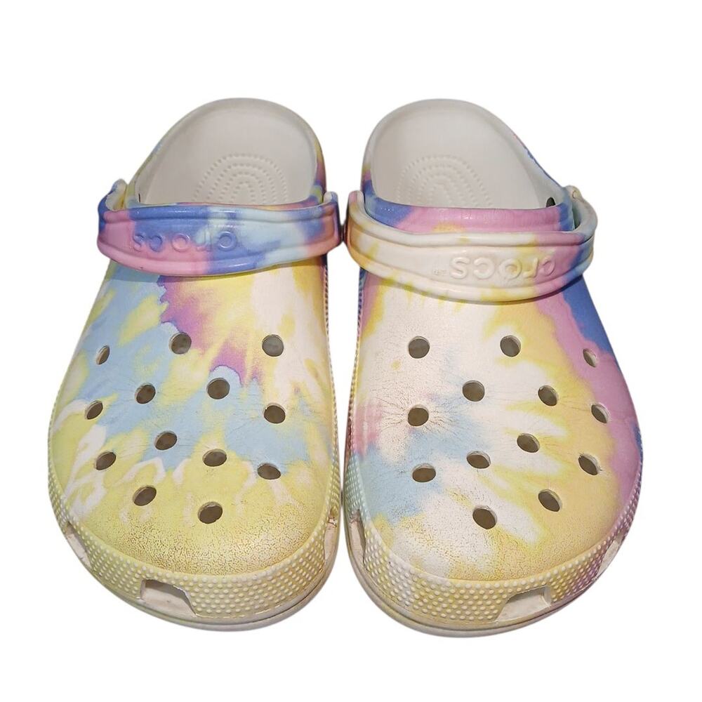 CROCS Unisex Ionic Comfort Tie Dye Graphic Clog Pastel Yellow‎ Pink Blue M8 W10